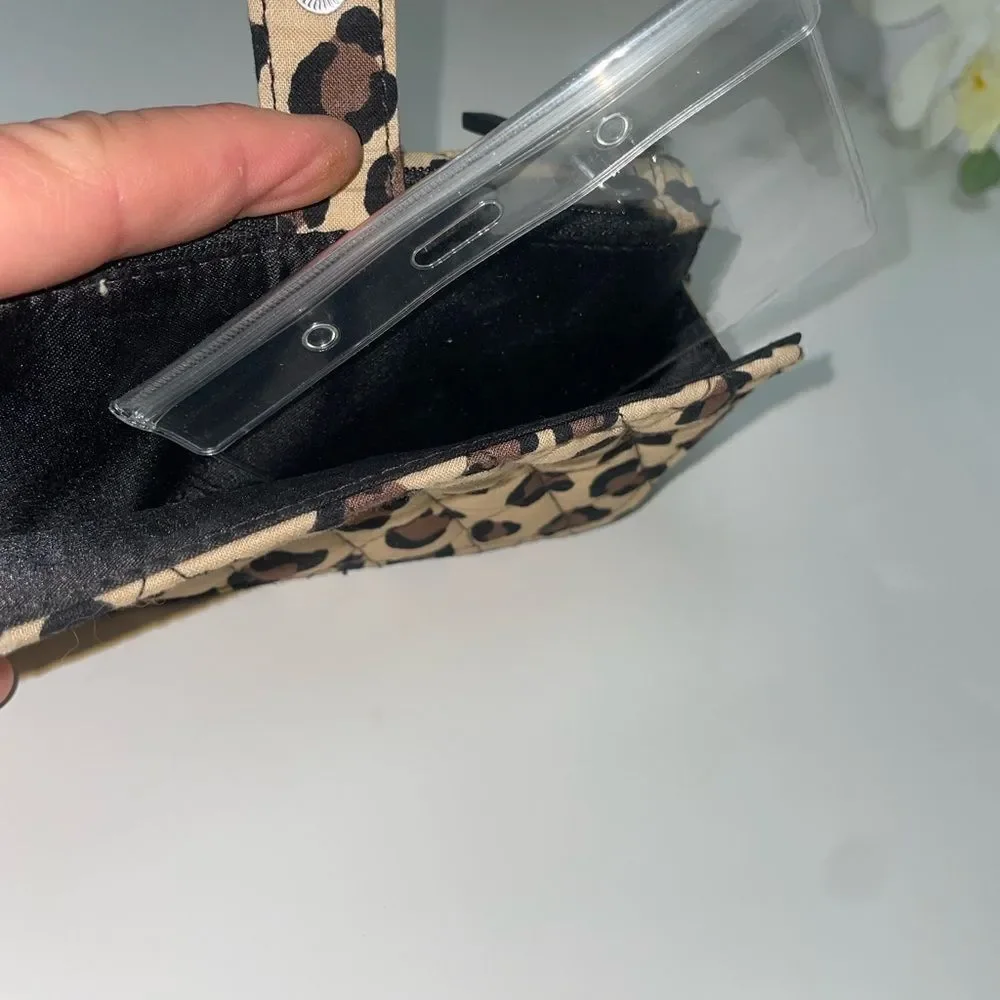 Vera Bradley RFID Smartphone Wristlet Tan and Black Leopard